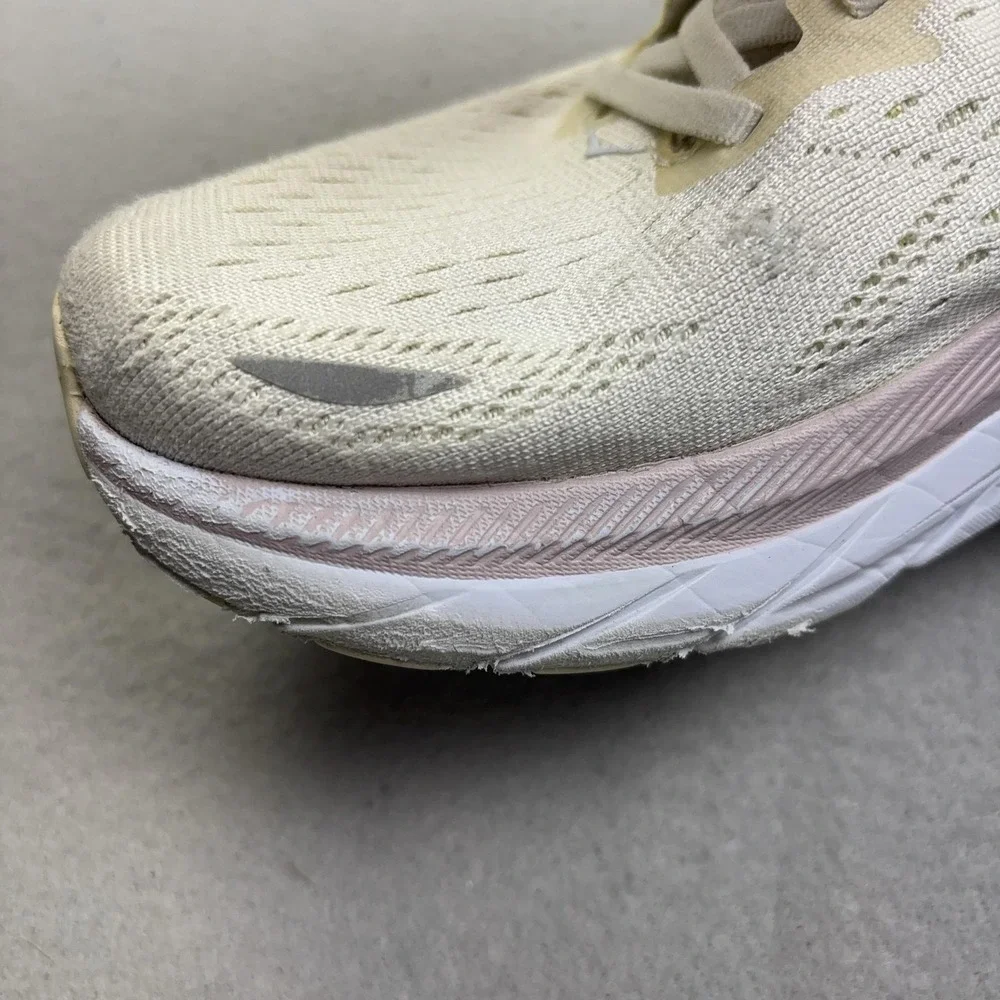 Hoka One One Clifton 8 Shoes Womens Size 8.5 White Sneakers 1119394 BDBBW